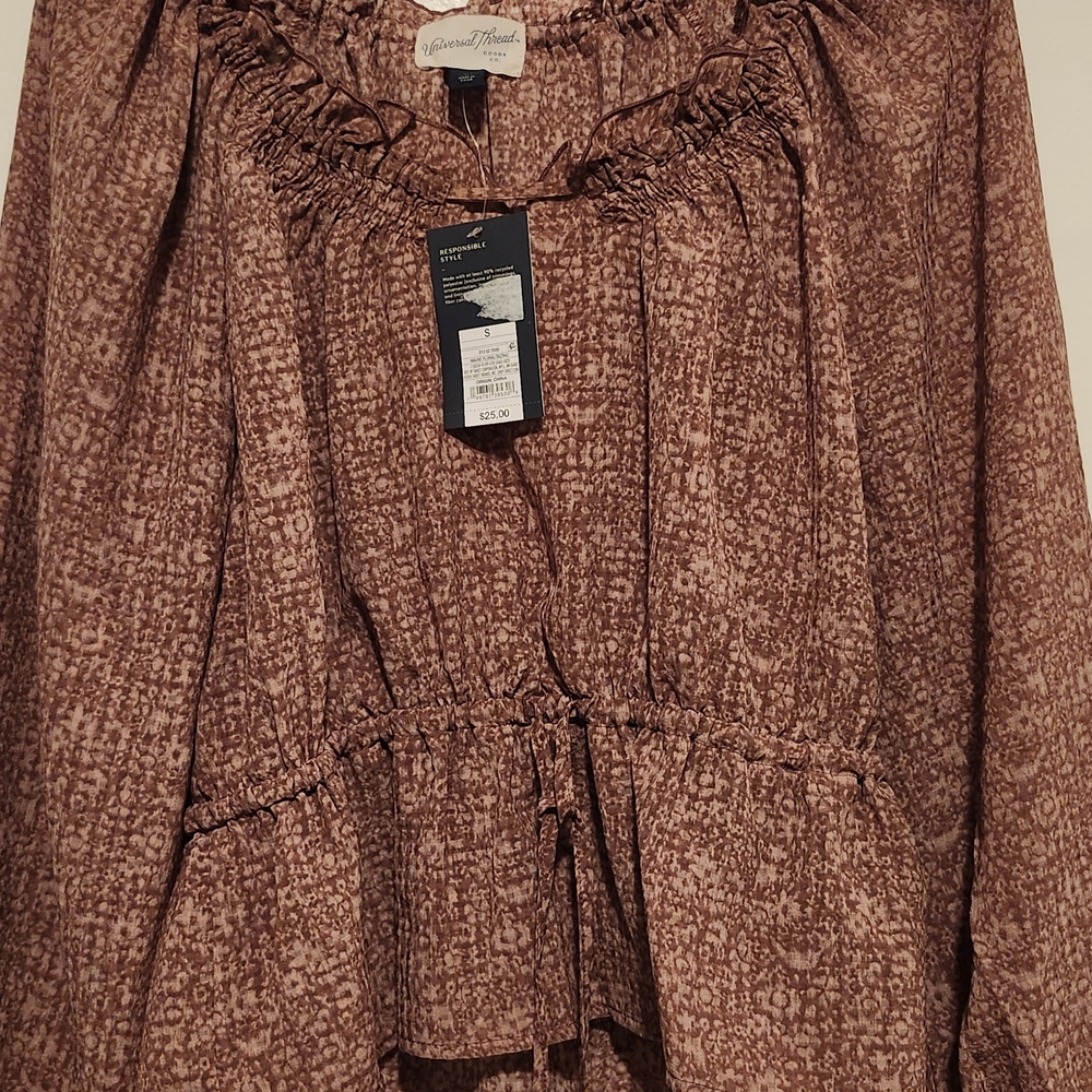 Brown Patterned Blouse